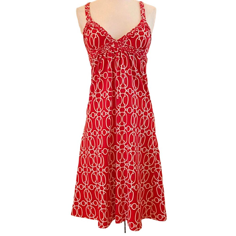 JOYOUS & FREE Sun Dress Women's Graphic Print Plunge V-Neck Sleeveless SMALL